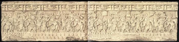 Relieve lateral de la Piedra de Tízoc, segunda sección